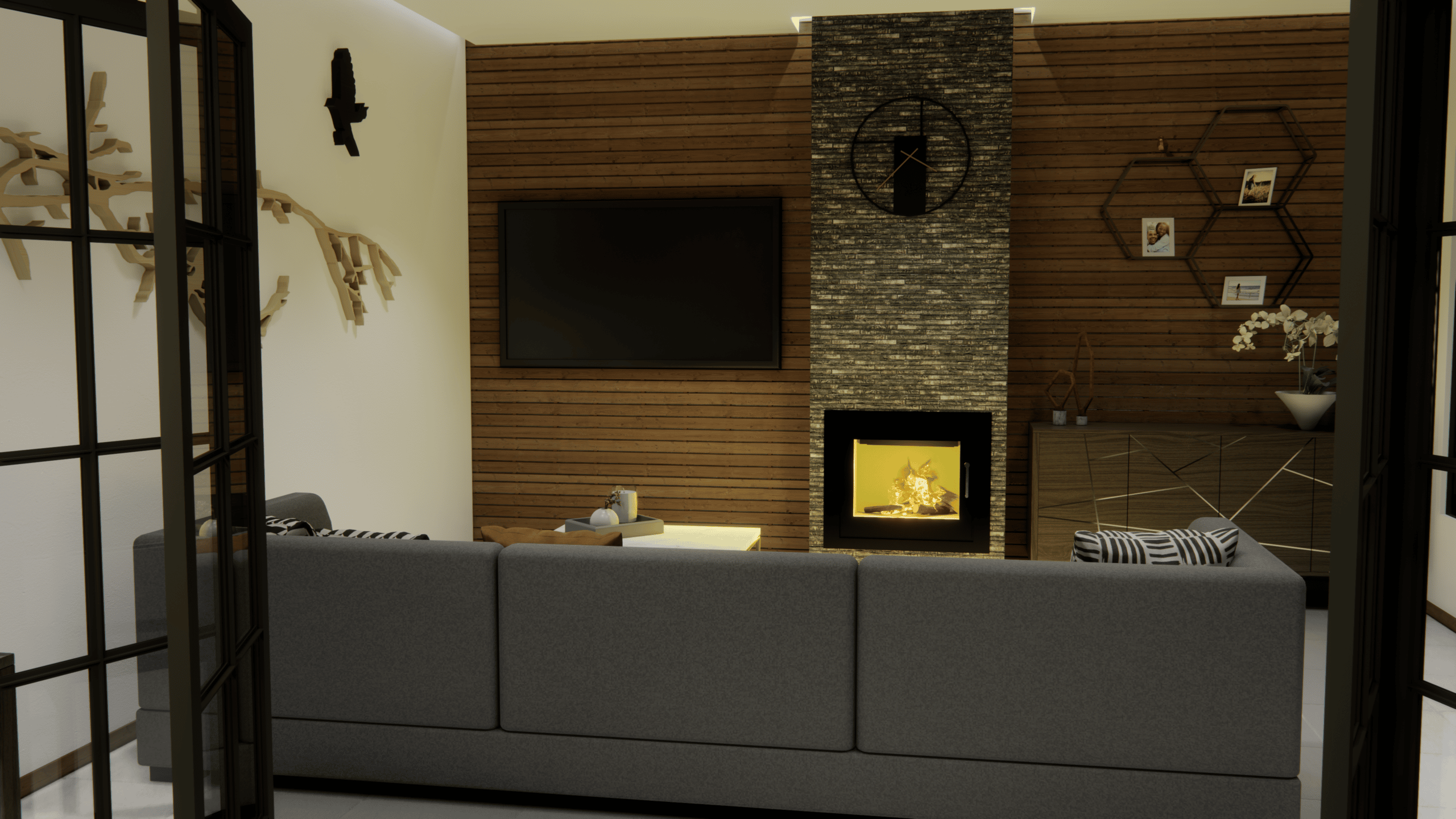 Een 3D-render of visualisatie van je woonkamer om een vlotte verkoop van je huis of appartement te bewerkstelligen.